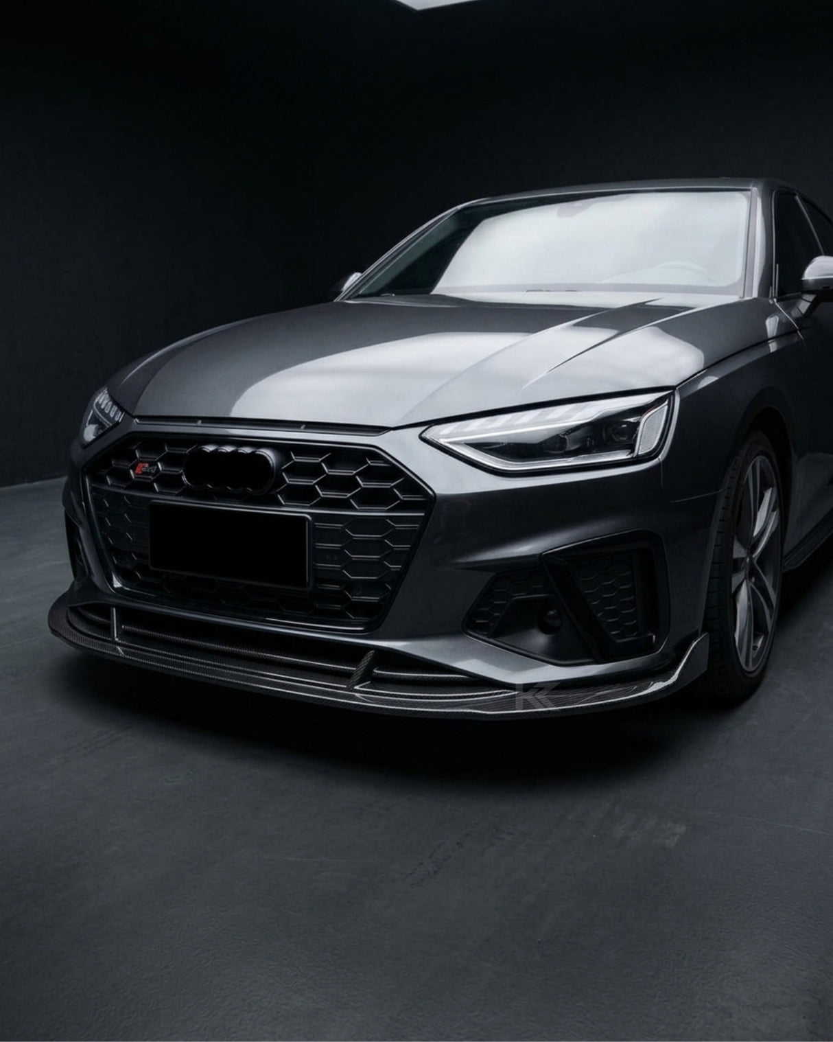 2020–2021 Audi A4 S-Line / S4 B9 Type 8W Sedan Front Bumper Lip Splitter Chin Spoiler – Carbon Fiber