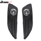 2014-2018 Ford Fiesta 2PCS Right Left RH LH Front Bumper Driving Fog Lights Lamps Assembly Replacement W/Wiring & Cover Black Housing Clear Lens