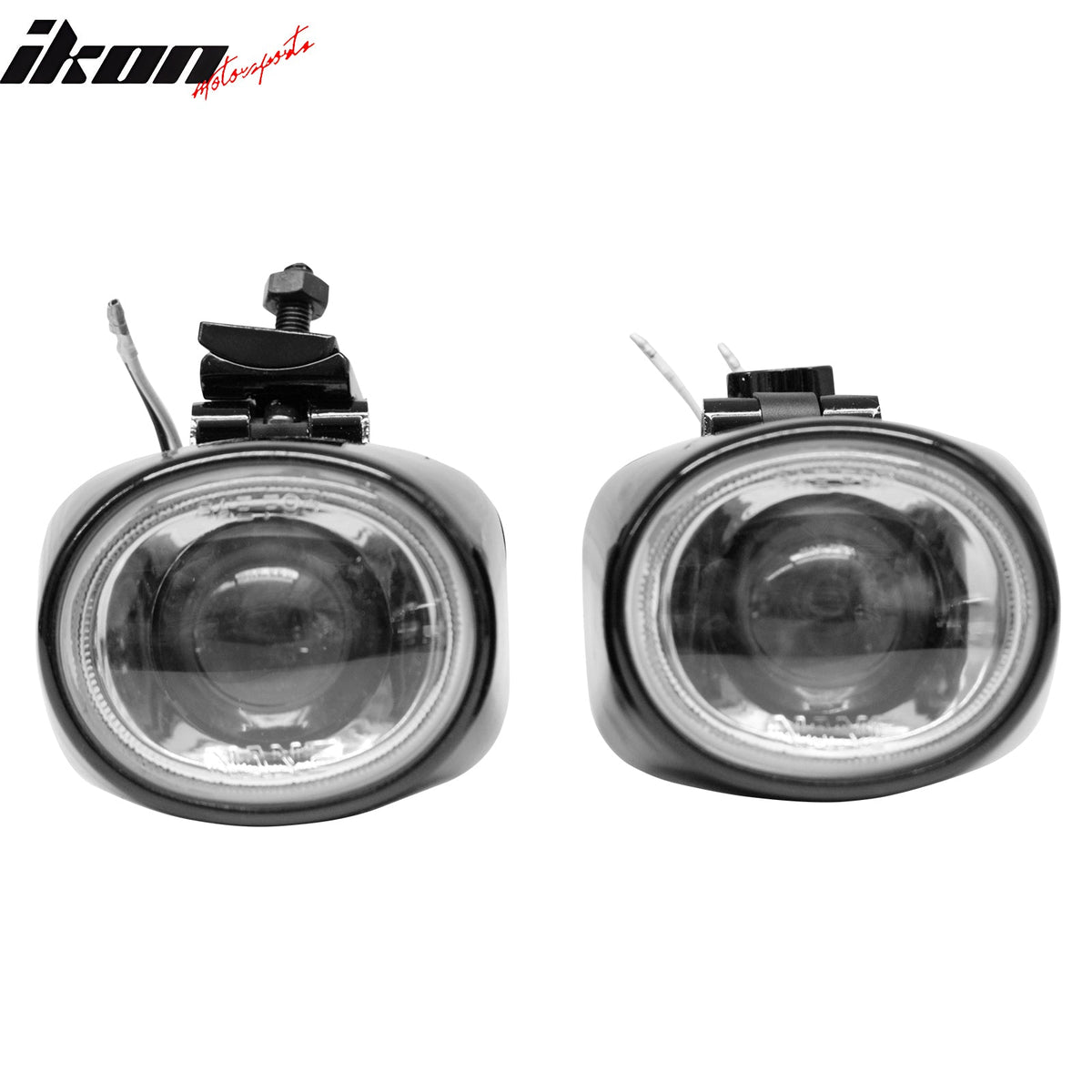 Universal 2PCS Right Left RH LH Front Bumper Driving Fog Lights Lamps Assembly Replacement Black Housing Clear Lens