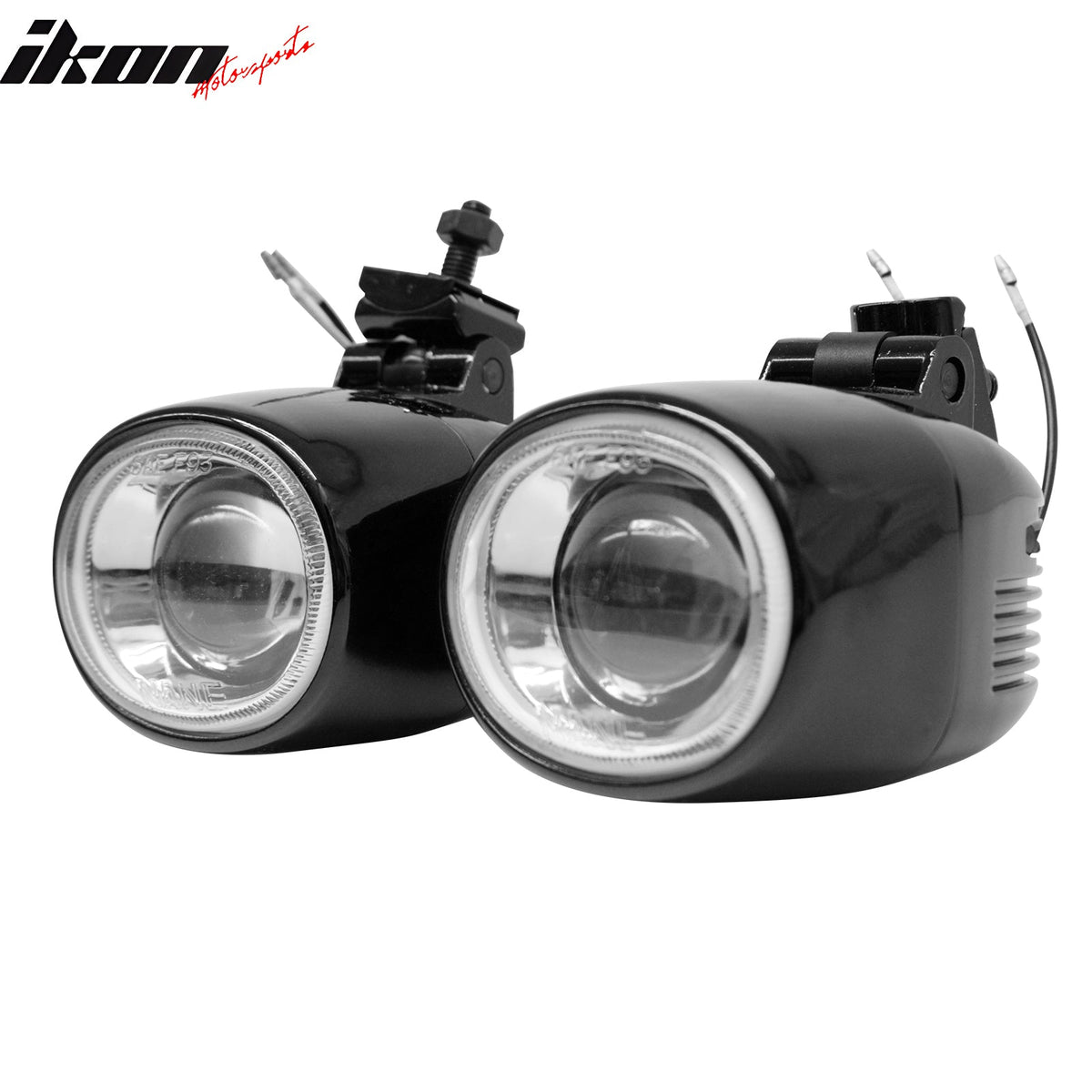 Universal 2PCS Right Left RH LH Front Bumper Driving Fog Lights Lamps Assembly Replacement Black Housing Clear Lens
