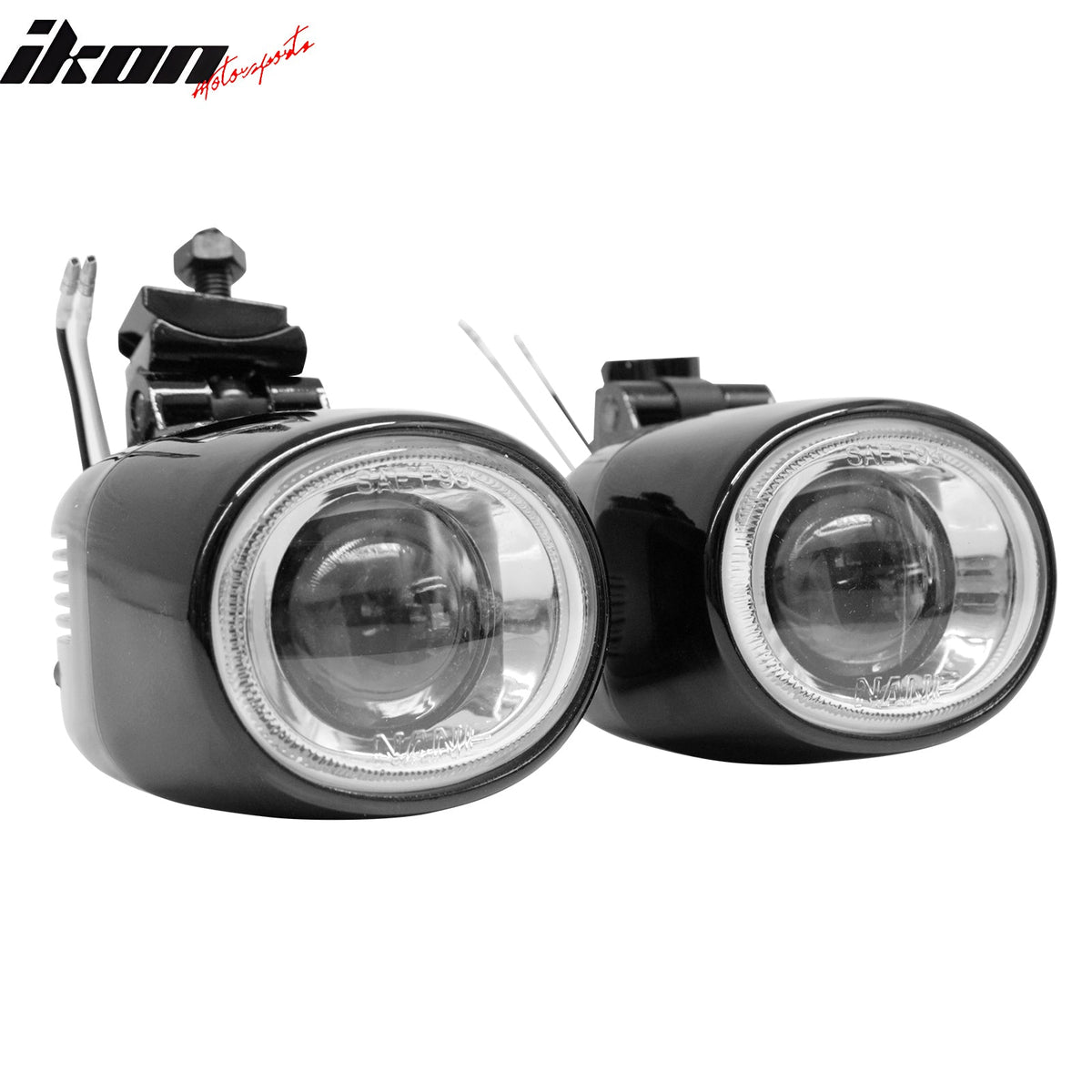 Universal 2PCS Right Left RH LH Front Bumper Driving Fog Lights Lamps Assembly Replacement Black Housing Clear Lens