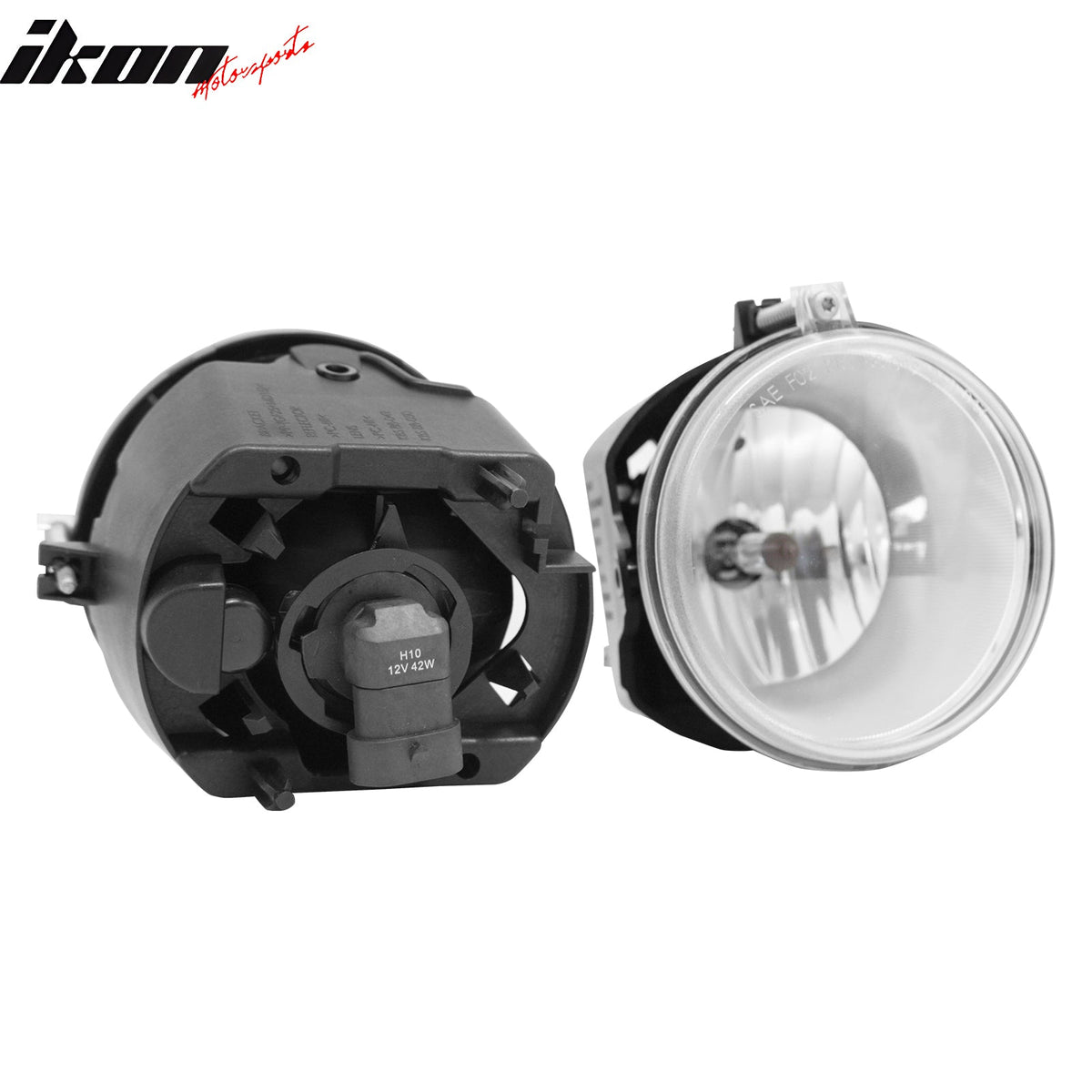 2005-2010 Chrysler 300 2PCS Right Left RH LH Front Bumper Driving Fog Lights Lamps Assembly Replacement W/Black Housing Clear Lens H10 Bulb Type