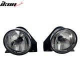 1992-1998 Pontiac Grand Am 2PCS Right Left RH LH Front Bumper Driving Fog Lights Lamps Assembly Replacement W/Wiring Harness Black Housing Clear Lens