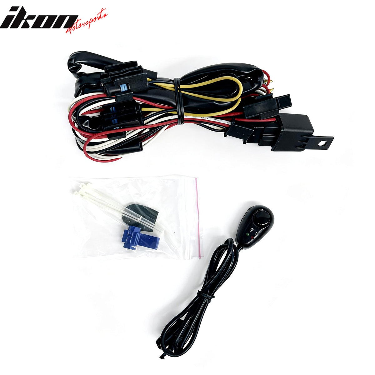 1997-2000 Dodge Dakota 2PCS Right Left RH LH Front Bumper Driving Fog Lights Lamps Assembly Replacement W/Wiring Harness Black Housing Clear Lens