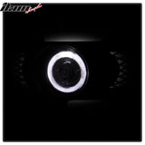 1997-1998 Ford F-150 Ring Style 2PC Projector Fog Lights Black Housing