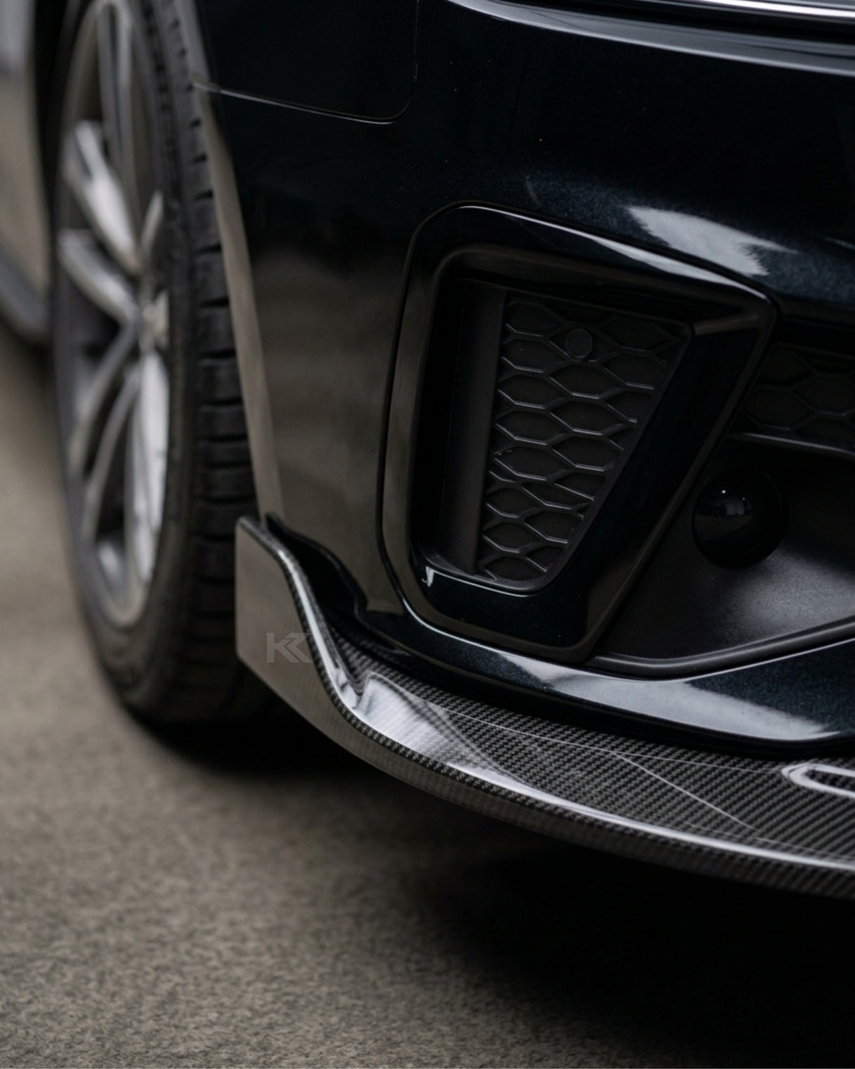 2020–2021 Audi A4 S-Line / S4 B9 Type 8W Sedan Front Bumper Lip Splitter Chin Spoiler – Carbon Fiber