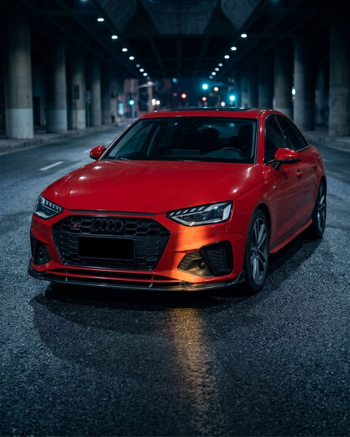 2020–2021 Audi A4 S-Line / S4 B9 Type 8W Sedan Front Bumper Lip Splitter Chin Spoiler – Carbon Fiber