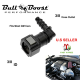 90 Degree LS LS1 SS Fuel Rail Quick Connect Fitting Line Adapter 3-8” ID to 3-8"