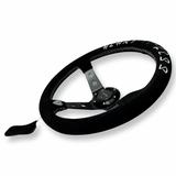 Short Hub Adapter + Suede Steering Wheel For 02-06 Mini Cooper