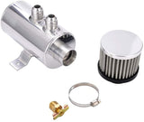 Universal Polished Oil Catch Can 2 Port -10AN Breather 750mL Baffle Tank