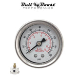 Fuel Pressure Regulator Gauge 0-160 Psi Bar Liquid Fill Chrome Fuel Oil Rail