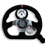 G35 G37 Suede Steering Wheel + Quick Release Short HUB Adapter