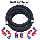 -8 AN Braided Fuel Line Oil-Gas-Fuel Hose Line Aluminum Hose End Fitting
