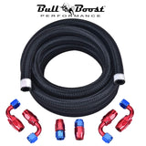 '-6 AN Braided 3-8 Fuel Line Oil-Gas-Fuel Hose Line Aluminum Hose End Fitting