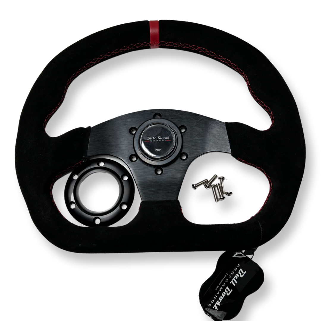 Suede Steering Wheel + Short Hub Adapter Kit For Toyota Camry Corolla Tacoma