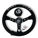 Suede Deep Dish Steering Wheel + Short Hub Adapter Kit For Cadillac Corvette Suburban Neon