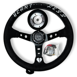 Infiniti G35 G37 Suede 3"Deep Dish Steering Wheel + Quick Release Short Hub Adapter