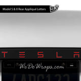 3M Gloss Dragon Fire Red Tesla Emblem Decals (Front + Back) | Model X