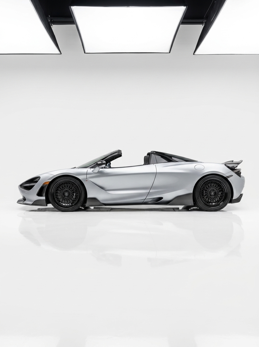 McLaren 750S Dry Carbon Fiber Side Skirts Polished Finish 2024+ Pair