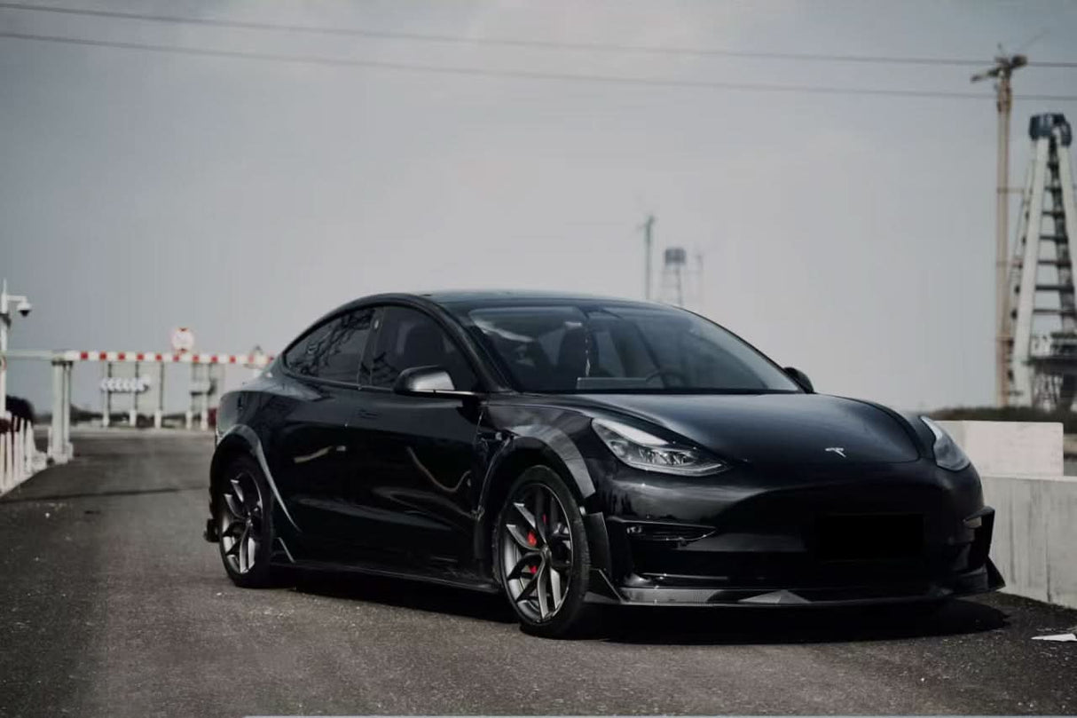2017-2023 Tesla Pre Model 3 Turbo Style Carbon Fiber & pattern Look Wide body kit