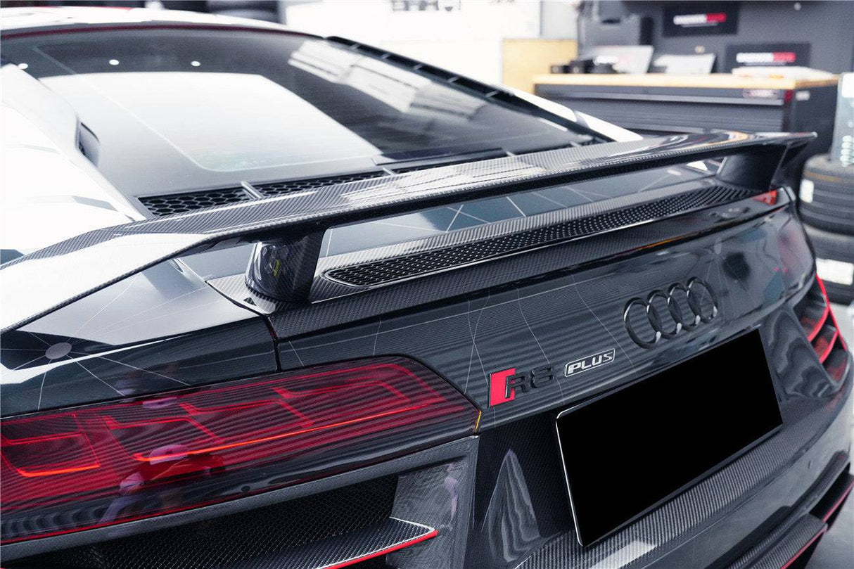 2016-2025 Audi R8 GEN2 Coupe ONLY GT Style Carbon Fiber Trunk Wing with Base