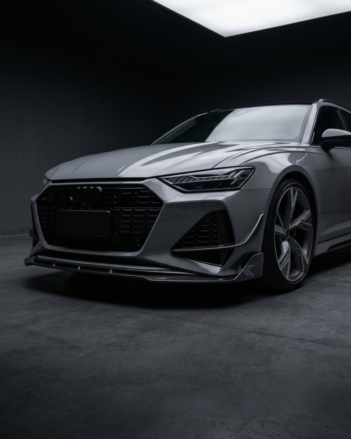 2019–2021 Audi RS6 C8 Avant Front Bumper Lip Spoiler – Pre-Preg Dry Carbon Fiber