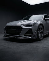 2019–2021 Audi RS6 C8 Avant Front Bumper Lip Spoiler – Pre-Preg Dry Carbon Fiber