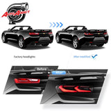 2016-2018 CHEVY CAMARO VELOX LED TAILLIGHTS GLOSS BLACK/RED LENS