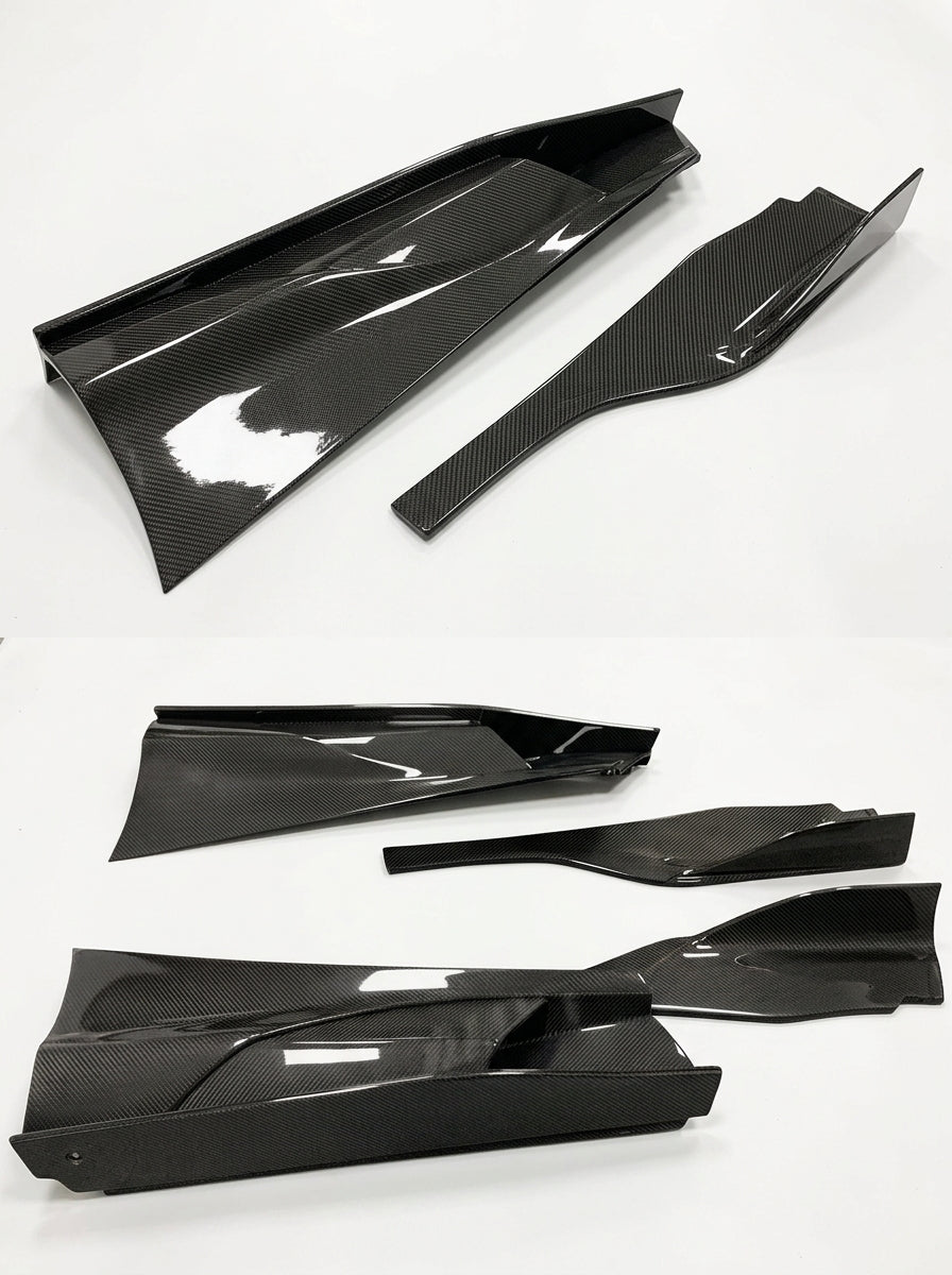 McLaren 720S Spider 765LT Style Dry Carbon Fiber Side Skirts Polished Finish 2017 - 2019 Pair