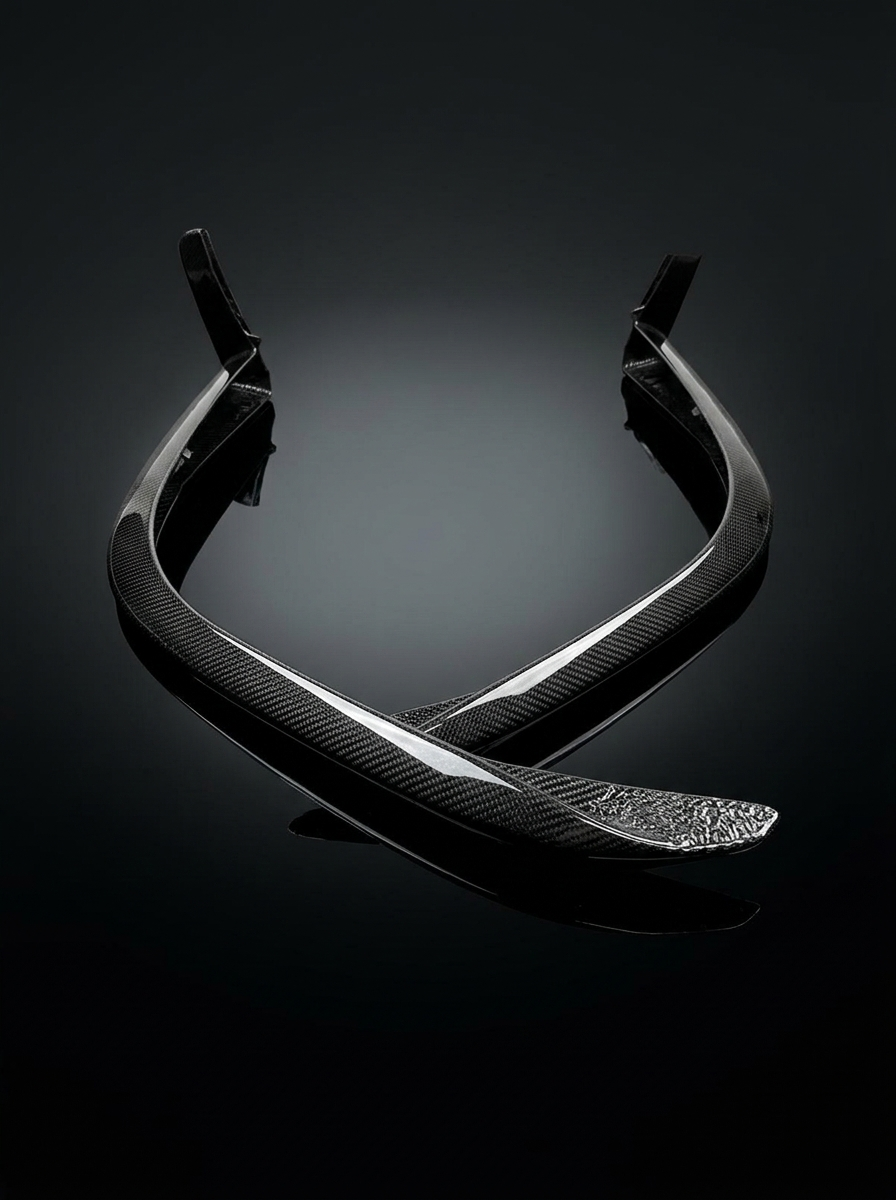 2022+ Ferrari 296 GTB OEM Style Polished Front Corner Guards - Dry Carbon Fiber