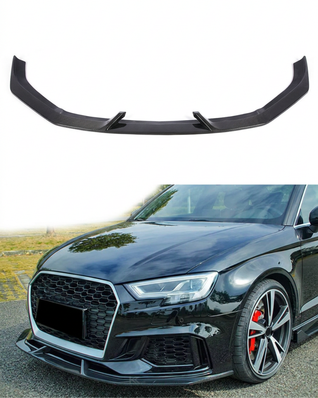 2017–2019 Audi RS3 8V Sedan Front Lip – Carbon Fiber
