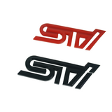 Racing Art STI Trunk Emblem - Red / Black / Neon Yellow [Universal]
