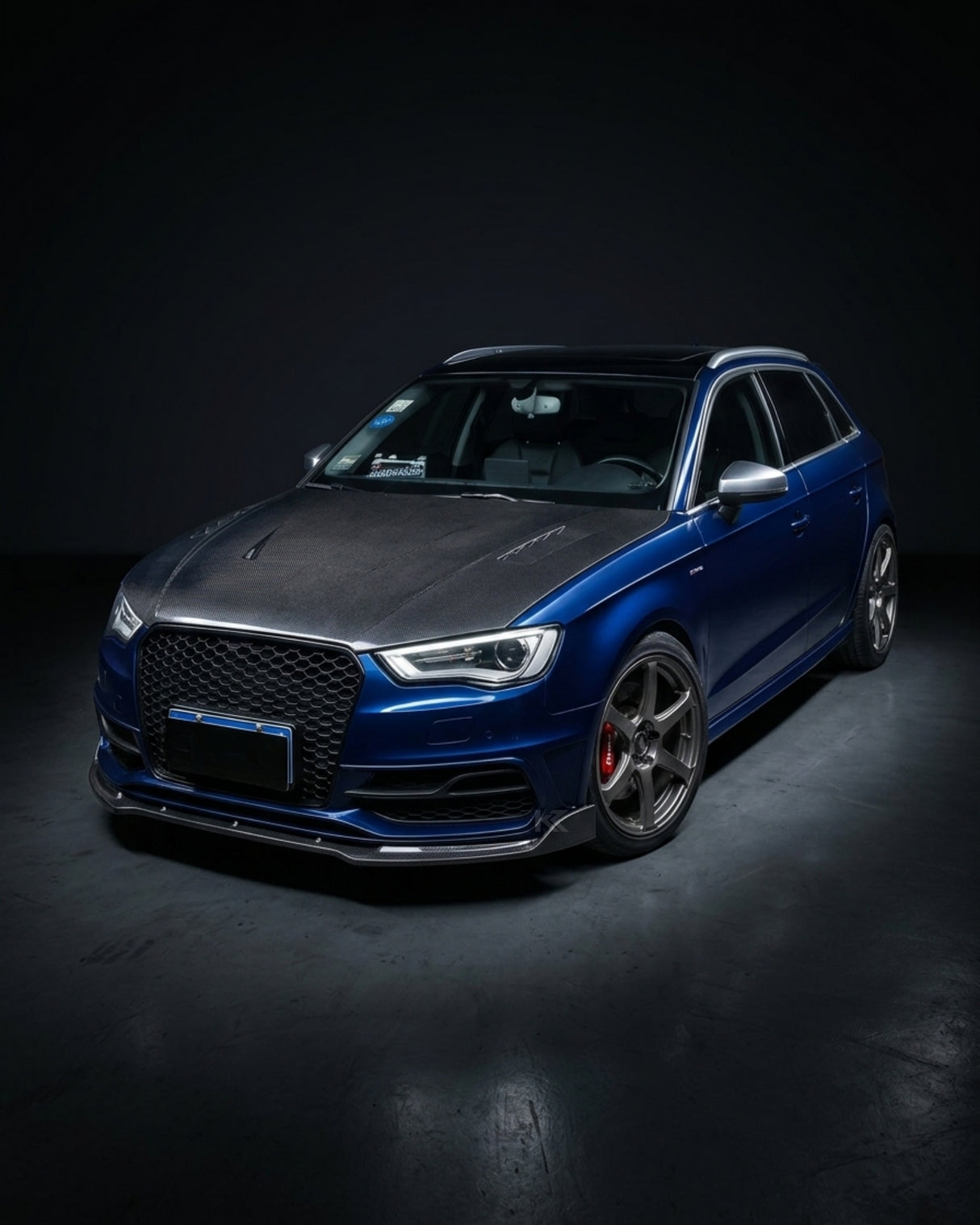 2014–2015 Audi A3 S-Line 8V Hatchback Front Lip Splitter – Carbon Fiber