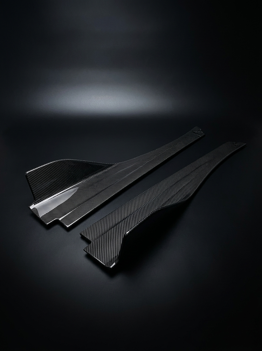McLaren 720S Spider Dry Carbon Fiber Side Skirts Polished Finish 2017 - 2019 Pair