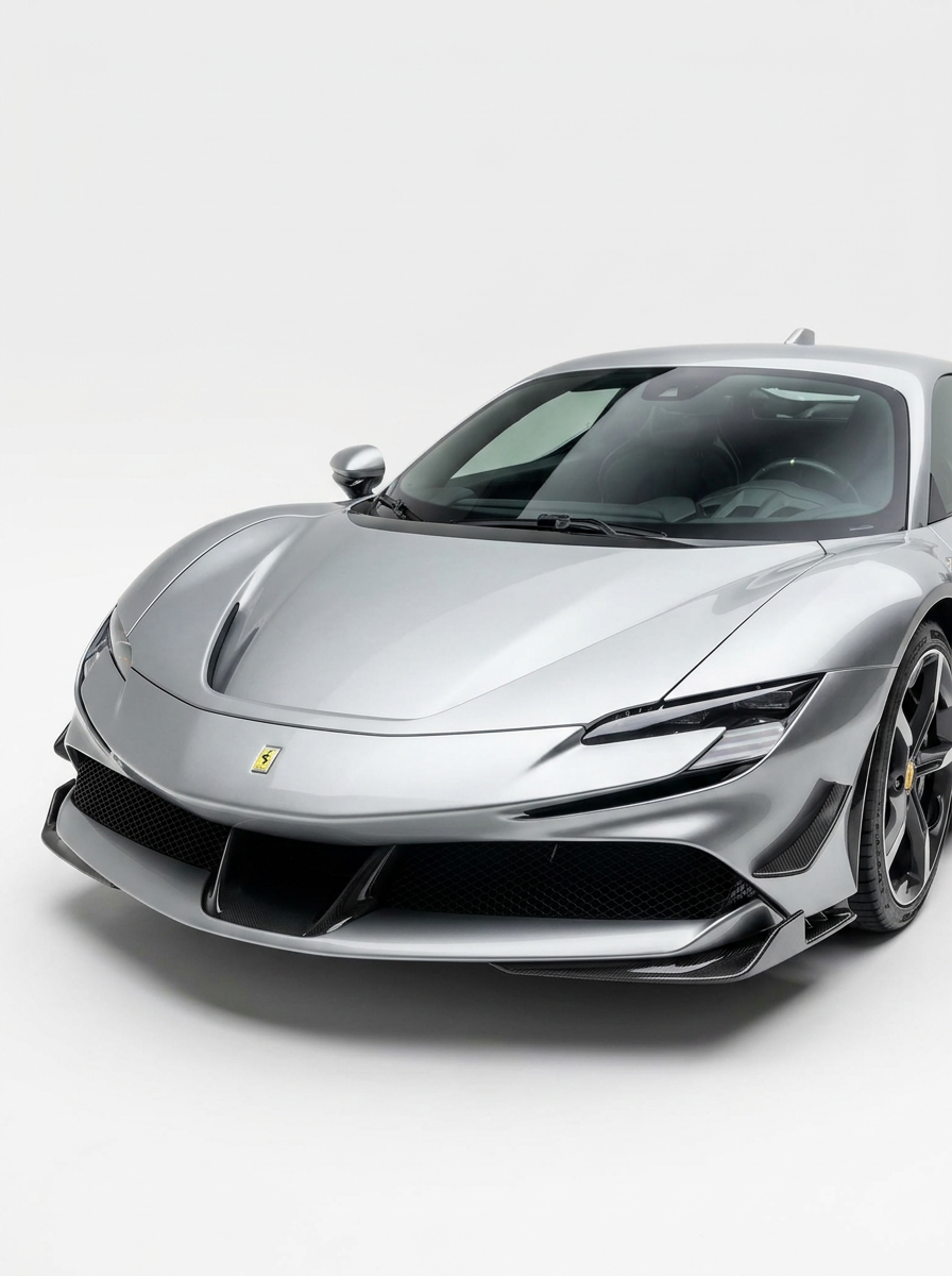 2019+ Ferrari SF90 OEM Style Bolt-On Side Corner Guards - Dry Carbon Fiber