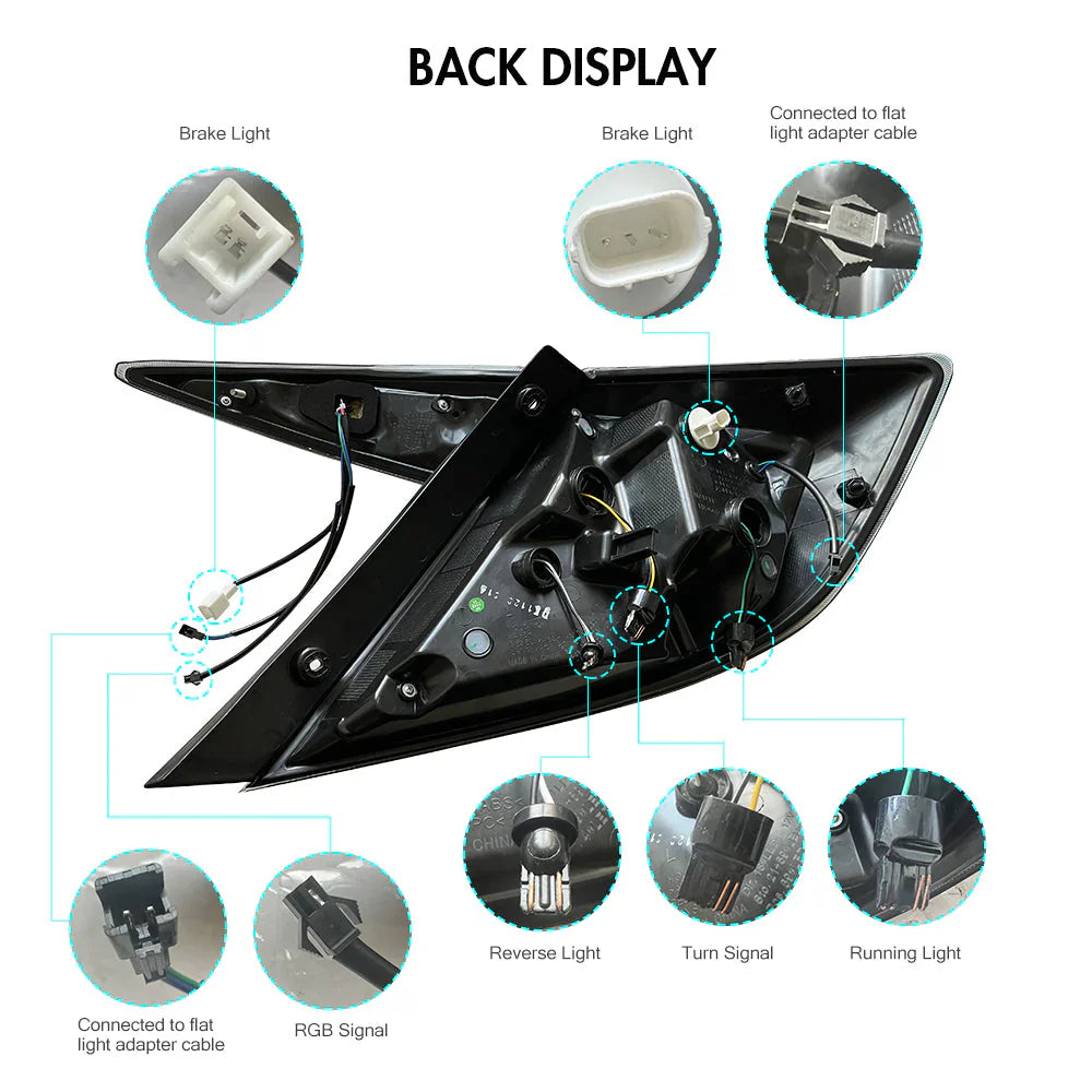 2016-2021 Honda Civic 10th Gen RGB Tail Lights For Sedans