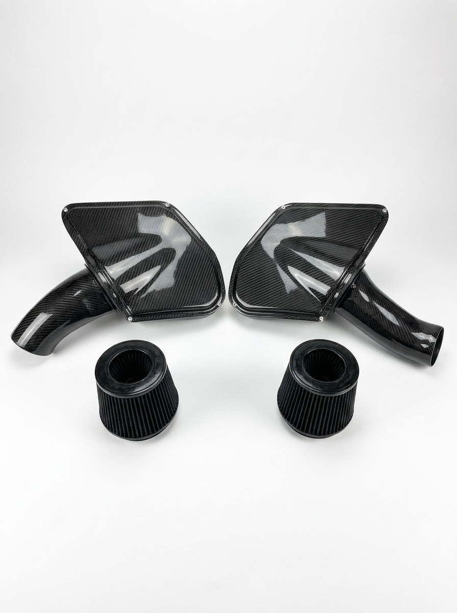 BMW M5 M8 F90 F91 F92 F93 S63 4.4TT V8 Carbon Fiber High Flow Cold Air Intake System 2018 - 2023 OE KD4247BK