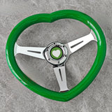 JDM Chrome Bracket Heart Shaped Steering Wheel