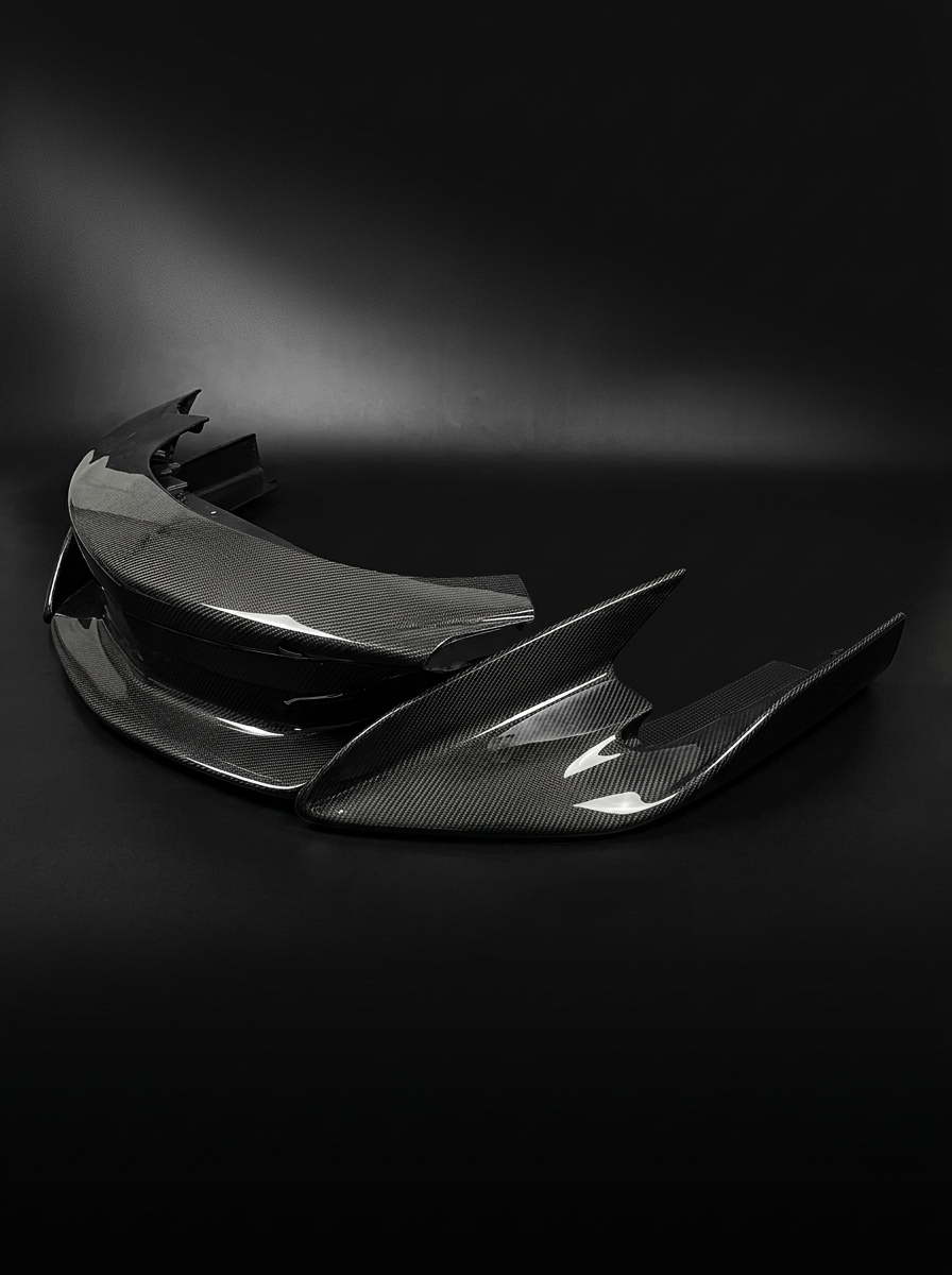 2015-2019 McLaren 540C 570S 600LT Polished Front Bumper Lip Splitter - Dry Carbon Fiber