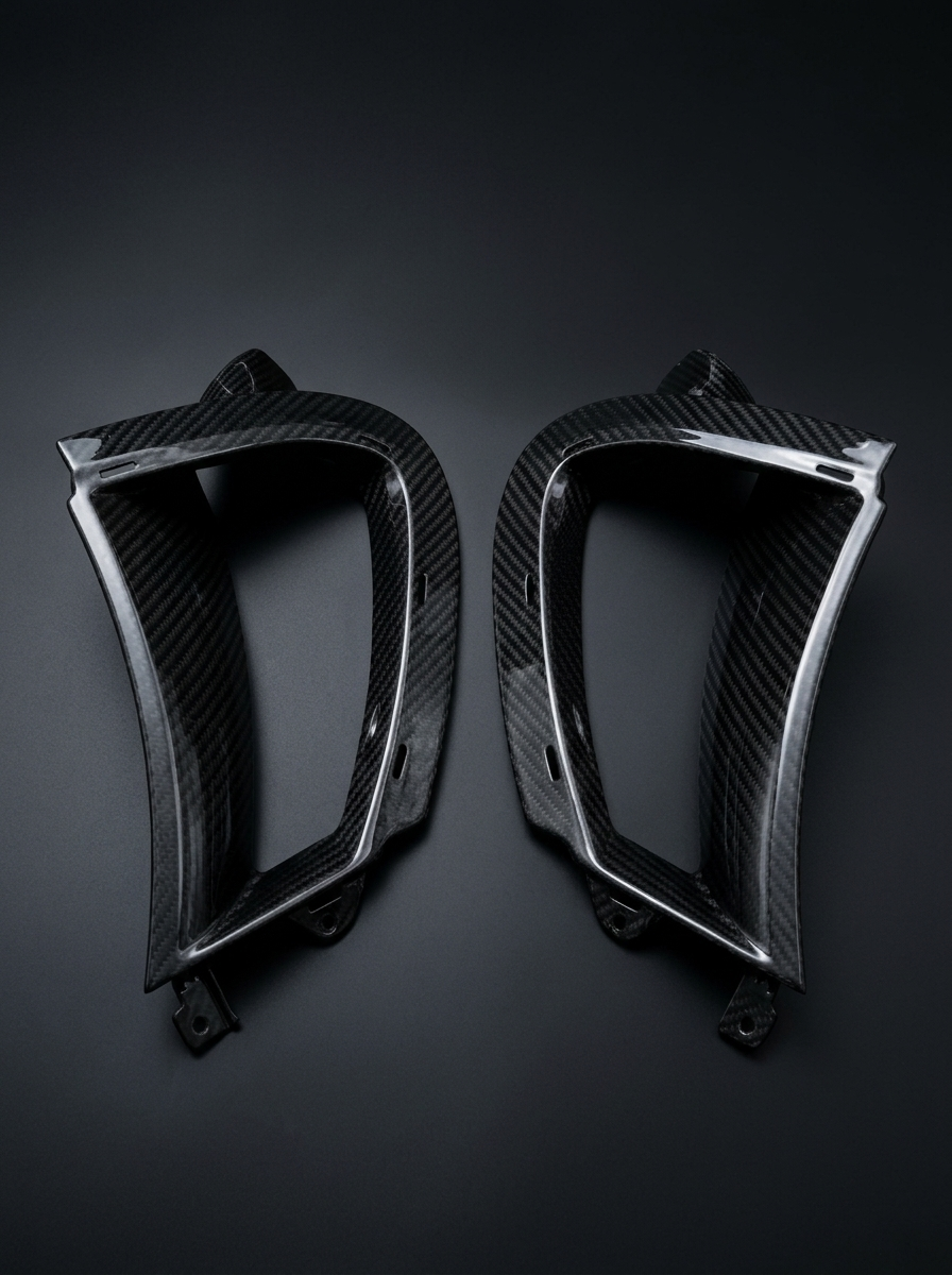 McLaren 720S Spider Dry Carbon Fiber Front Bumper Side Vents OEM Style 2017 - 2019 Pair