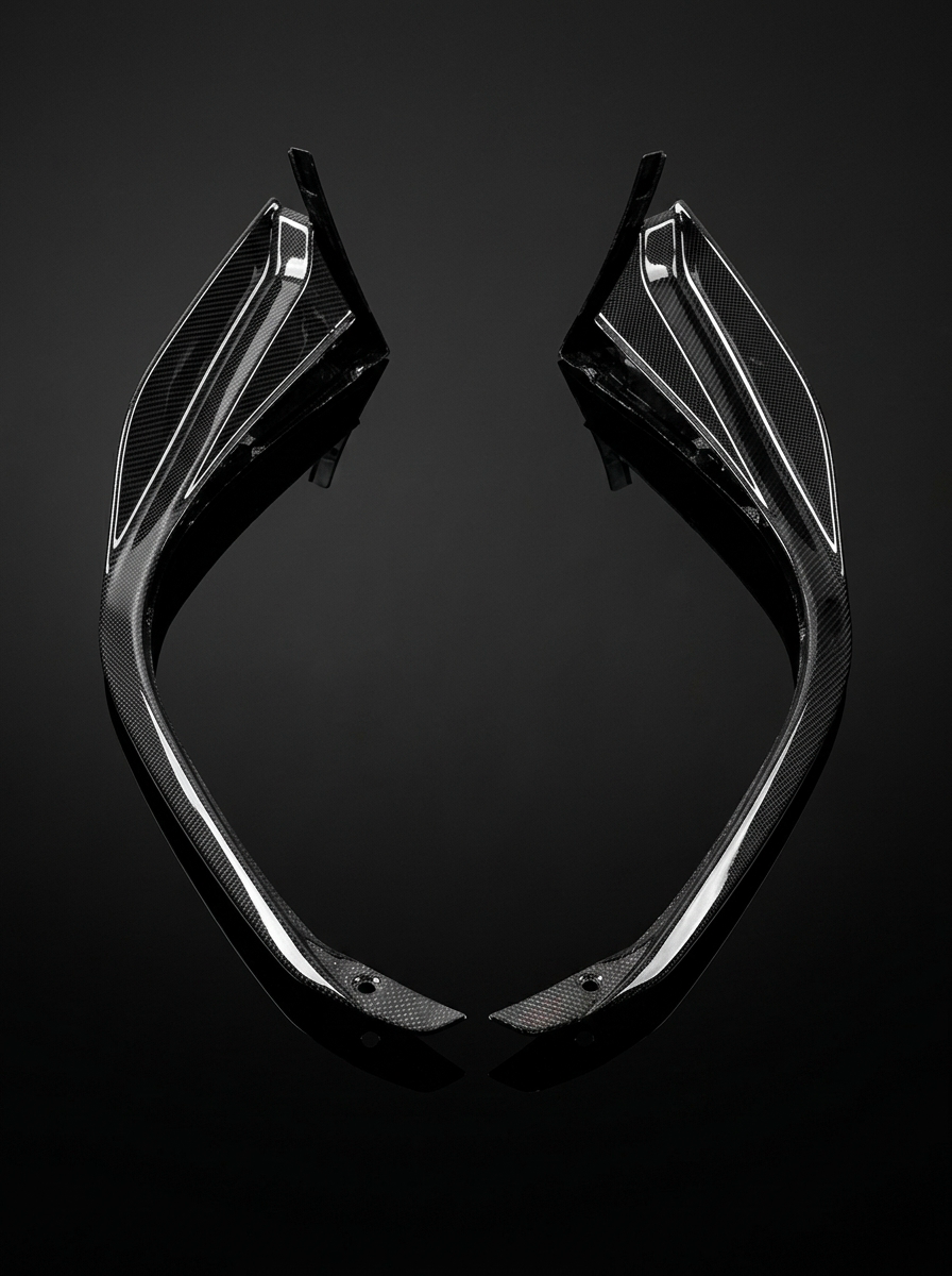 2022+ Ferrari 296 GTB Bolt-On Front Corner Guards - Dry Carbon Fiber