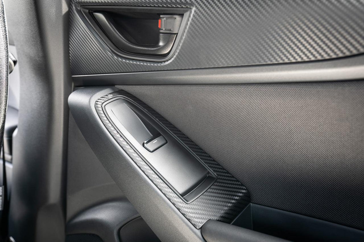 3D Carbon Door Switch Panel Overlays (Front / Rear) - 2022+ Subaru WRX