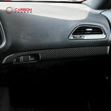 3pcs Carbon Fiber Glove Box Handle Full Strip Kit Overlay for Dodge Challenger 2015-2023