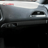 3pcs Carbon Fiber Glove Box Handle Full Strip Kit Overlay for Dodge Challenger 2015-2023