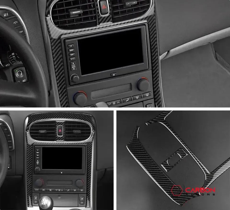 [3pcs] Real Carbon AC and Radio Dash Trim Overlay | C6 2005-2013 Corvette