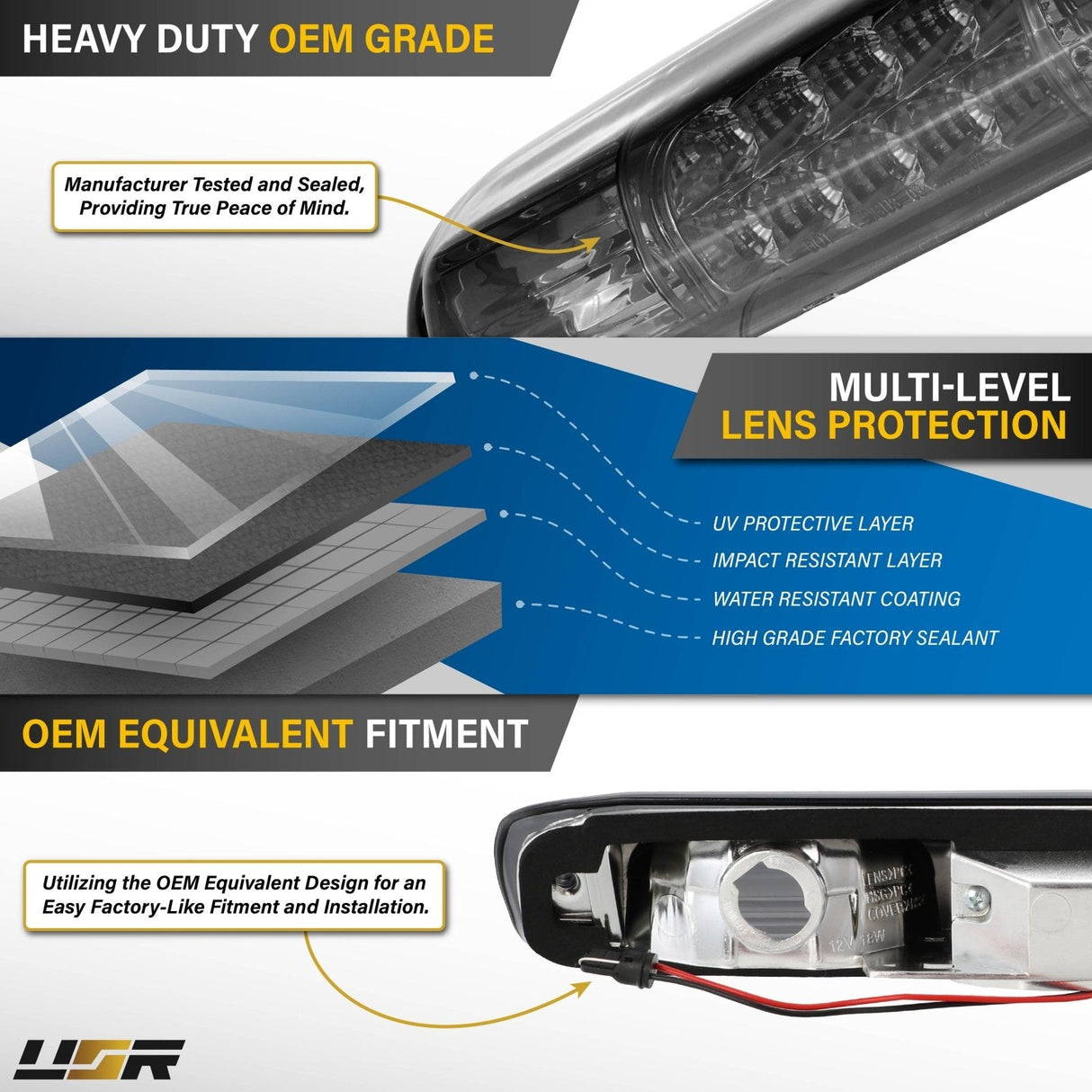 1999-2006 Chevrolet Silverado Smoke/Chrome LED 3rd Brake Light
