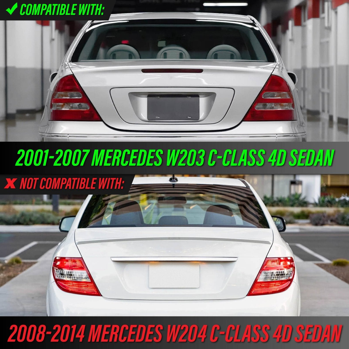 2001-2007 Mercedes W203 C Class 4d Sedan Depo 3rd Led Brake Light - Smoke