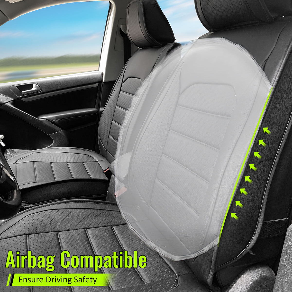 Universal Fit PU Leather Car Seat Covers Cushion Protector - 01 Style