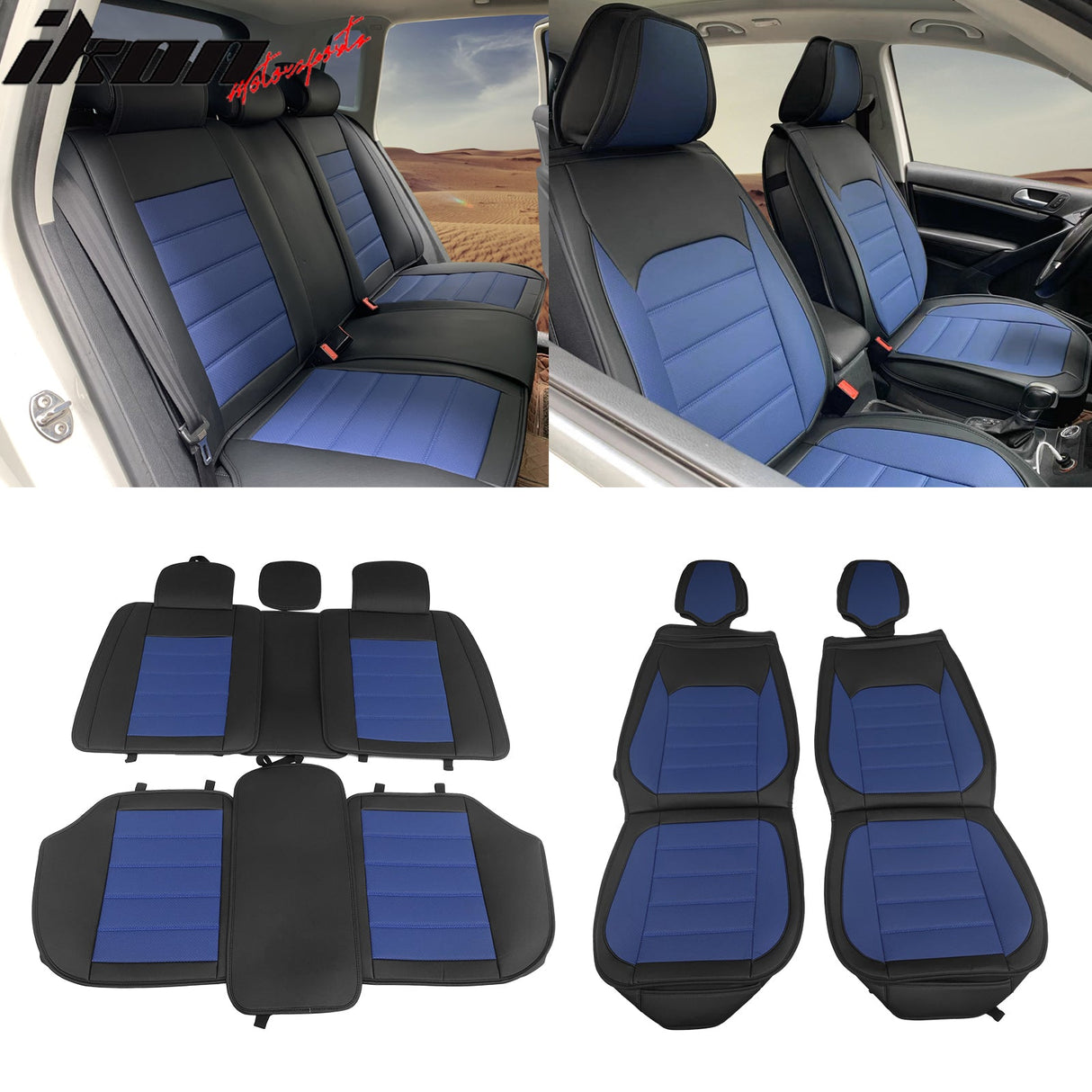 Universal Fit PU Leather Car Seat Covers Cushion Protector - 01 Style