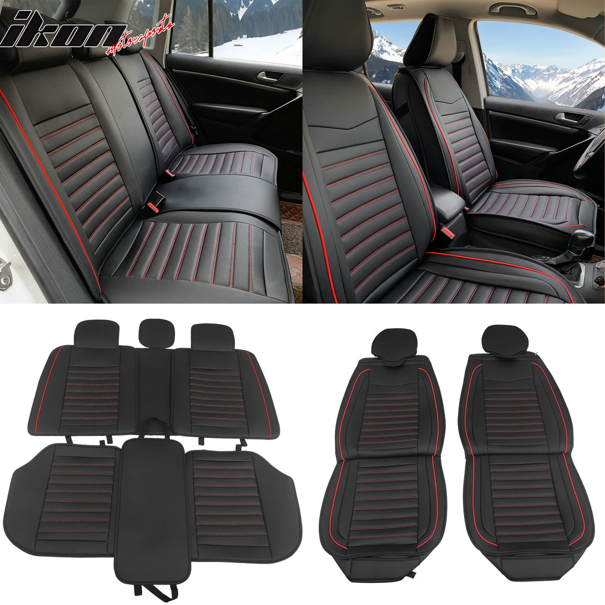 Universal Car Seat Covers Cushion Protecots PU Leather - 02 Style